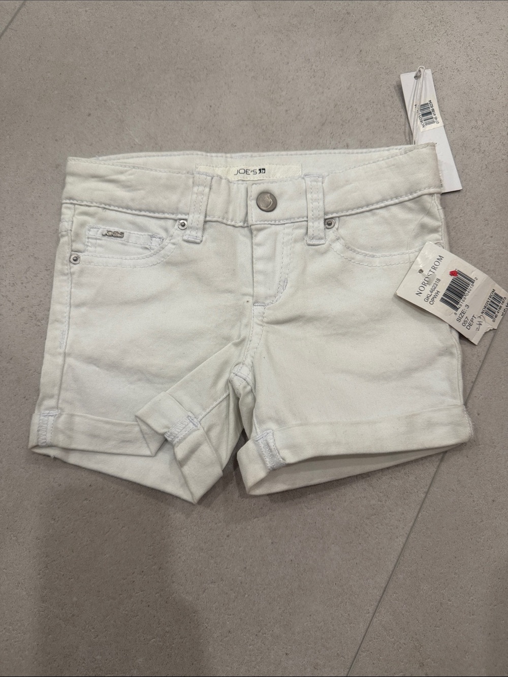 Joe's Jeans Girls White Cuffed Denim Shorts